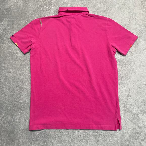 Altea Polo Shirt Mens Large Pink Embroidered Beaded Decorative Smart Casual - Picture 2 of 16